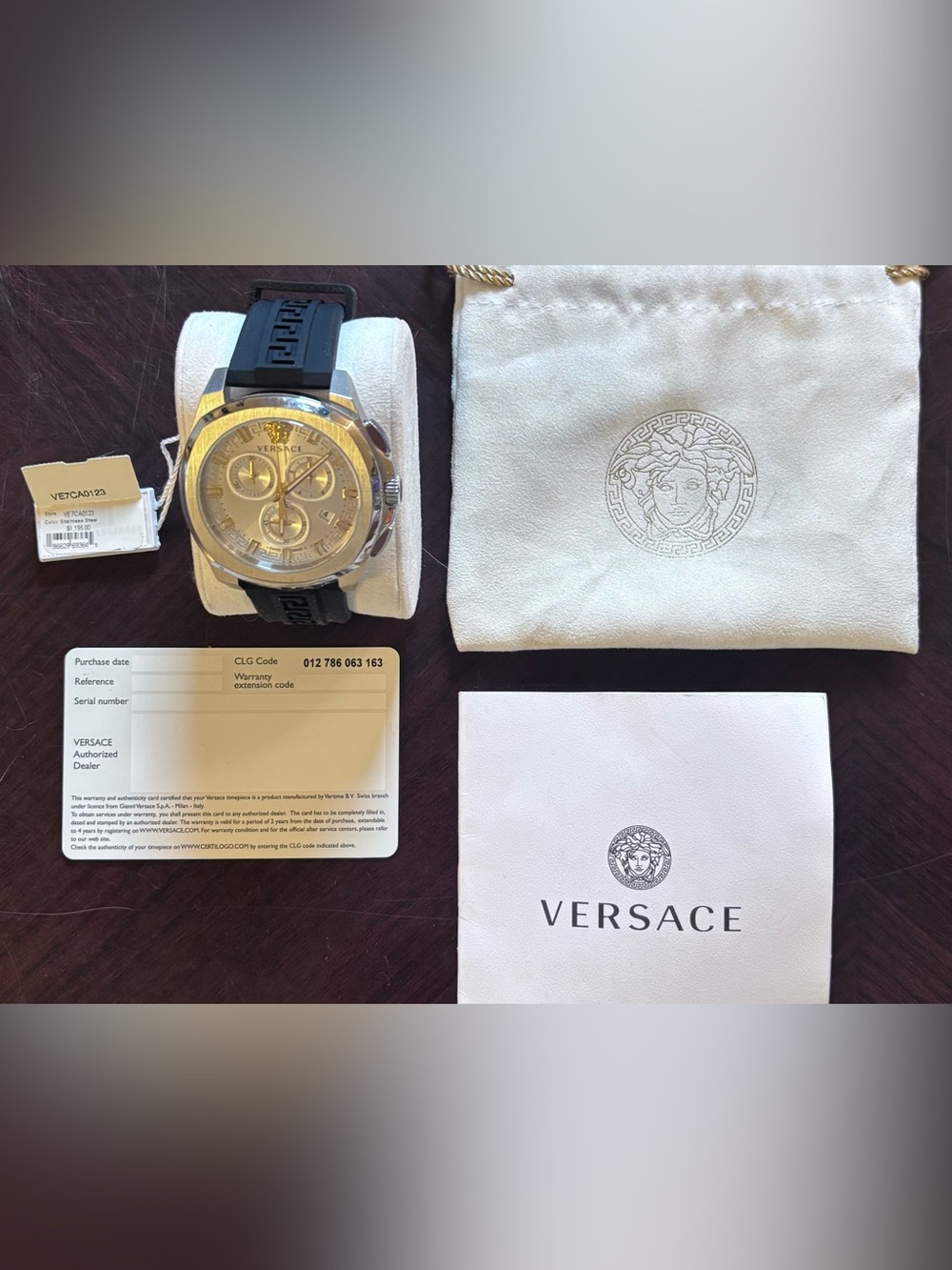 AUTHENTIC VERSACE VE7CA123 SWISS MADE CHRONOGRAPH WATCH NWT
